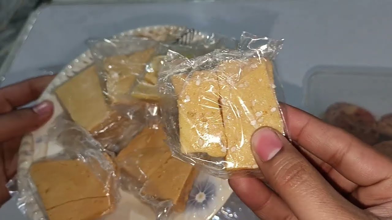 ASMR brown sugar chikki winter special Til gachak sweet Popular unpacking #Candybox #asmr #sweet 