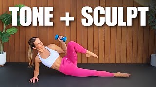 30 Min PILATES HOME WORKOUT WITH WEIGHTS | Full Body Workout | No repeats, No Jumping