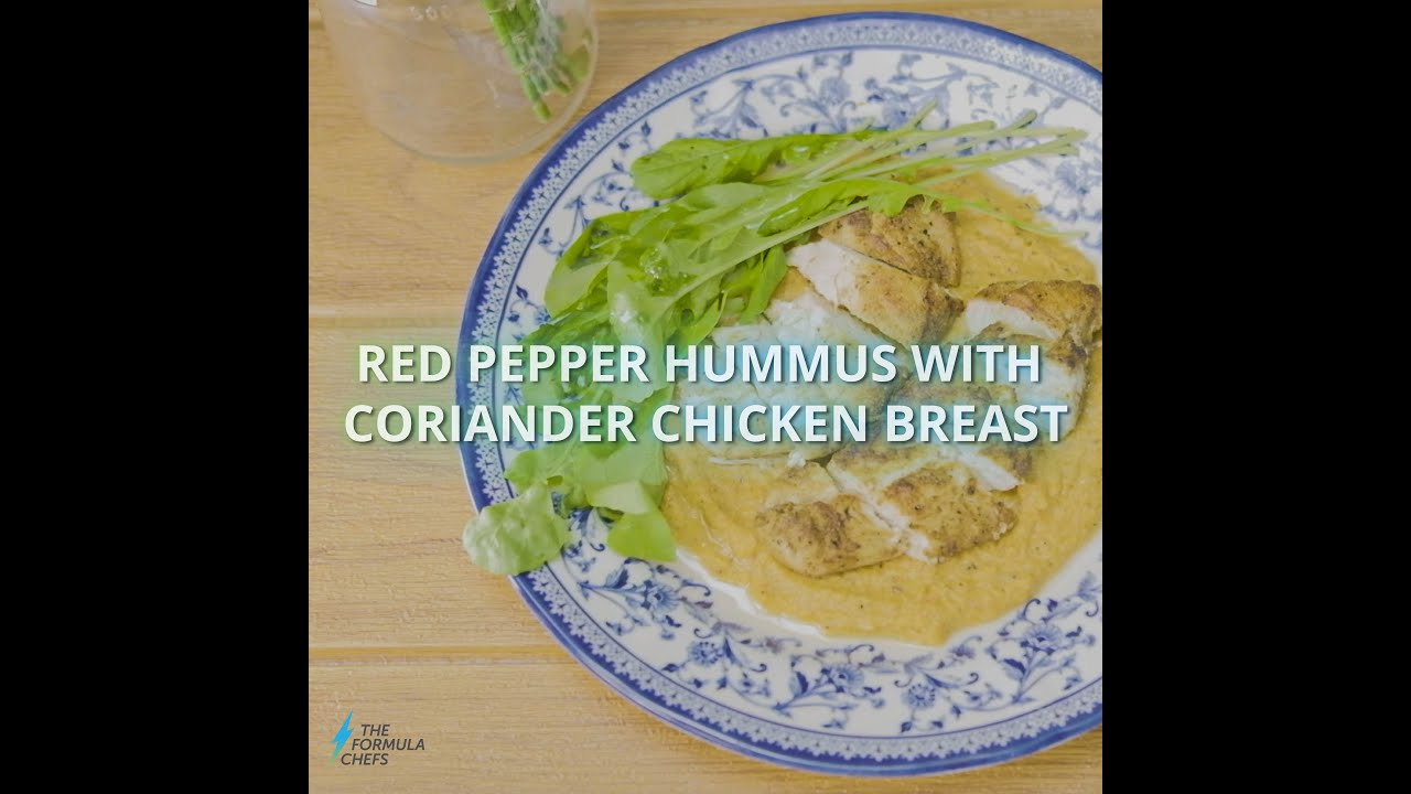 Juicy Coriander Chicken Breast With Roasted Red Pepper Cauliflower