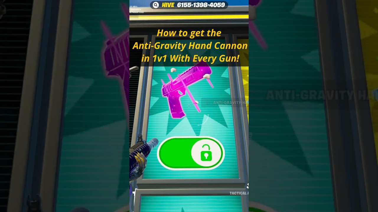 Secret Anti-Gravity Hand Cannon 🌀 - How To Unlock In Fortnite 1v1 With Every Gun!
