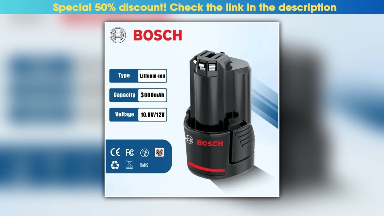 Original Bosch battery 12V battery 20Ah BAT411 Lithium ion Rechargeable Battery BAT411A BAT412