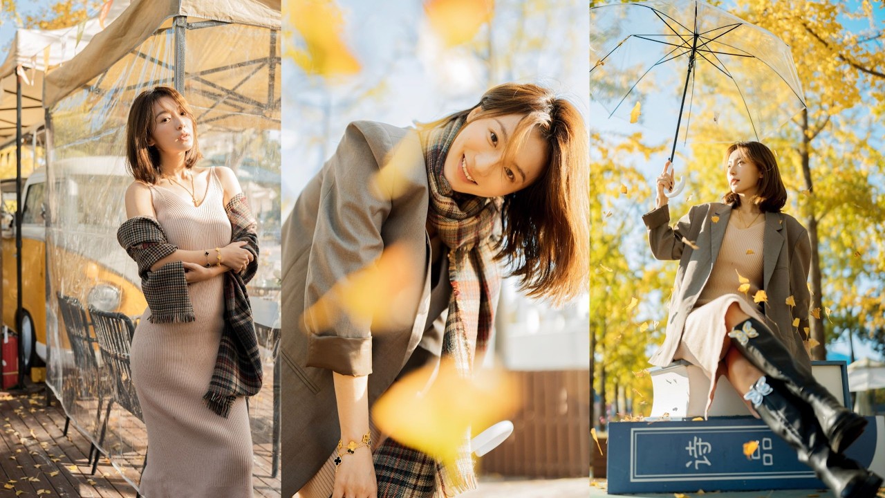 这次真的是韩剧女主，真的耶啵哟～丨适马35mm F1 2丨索尼A7M4丨秋日银杏人像拍摄引导丨拍照姿势教学