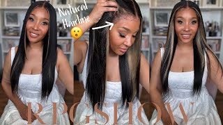 *NEW* UPGRADED NATURAL GROWTH HAIRLINE  PEEKABOO HIGHLIGHTED YAKI STRAIGHT WIG REVIEW| FT. RPGSHOW