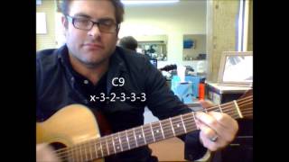 how to play a c9 guitar chord on the acoustic guitar