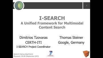 I-SEARCH multimodal search—A Unified Framework for Multimodal Content Search
