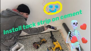 How to install carpet tack strip on a cement slab, my technique and instructions ￼ by DO IT YOURSELF ITS EASY 82 views 2 months ago 3 minutes, 13 seconds