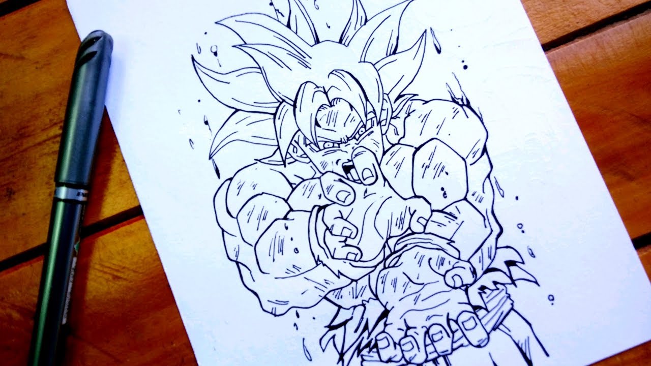 Como Desenhar Goku Instinto Superior Dominado - How to Draw Goku
