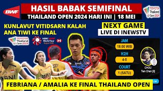 Hasil Semifinal Thailand Open 2024 Hari ini: Febriana Amalia ke Final | Thailand Open 2024 SF Day 5