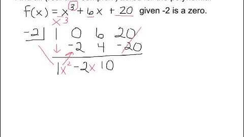 Find imaginary zeros of a polynomial given one zero