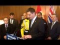 Transportation minister todd stone introduces party bus regulations at the legislature