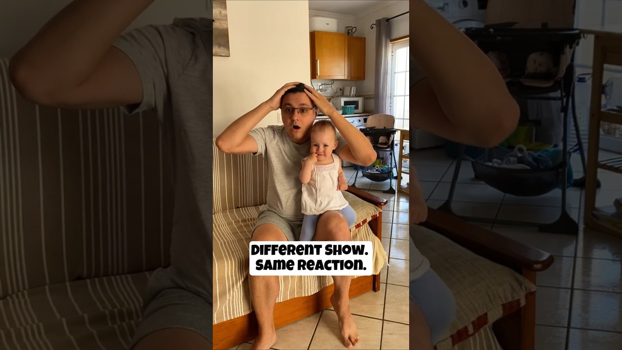 Different Show, Same Reaction 😳 #baby #dad #dadlife #family #parenting