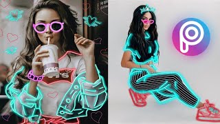 Picsart Neon Light Effect || Picsart Editing New Style Effect || Picsart Photo Editing screenshot 1