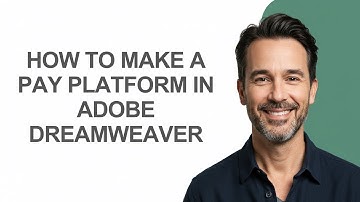 How to Make a Pay Platform In Adobe Dreamweaver - KevinHowTo