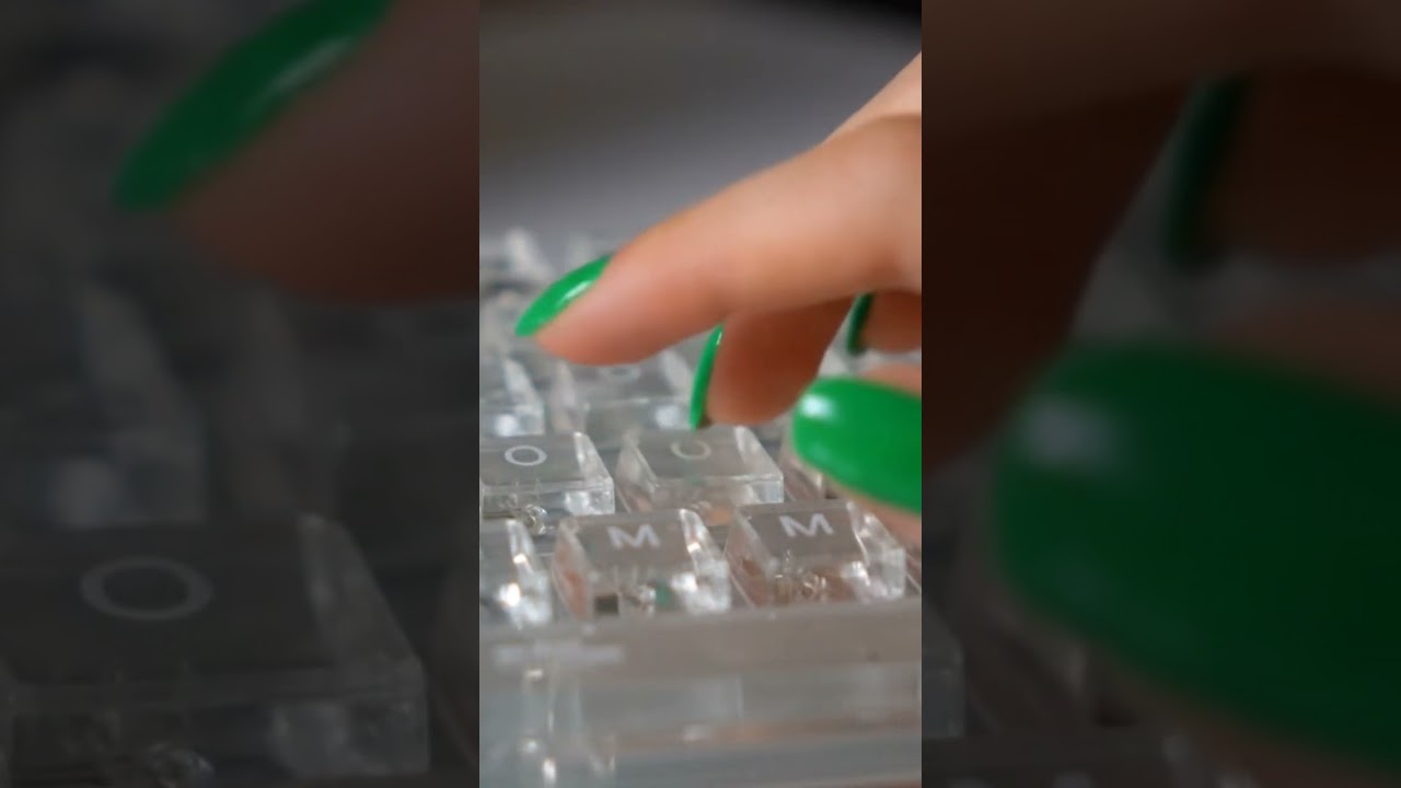 ASMr keyboard made of glass ai
