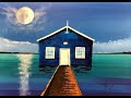 TIME LAPSE perth boat house in acrylic paint