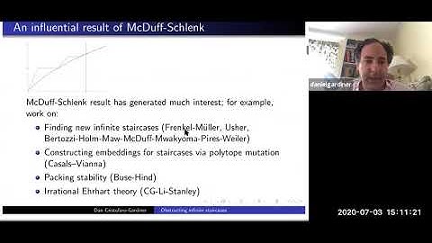 Dan Cristofaro-Gardiner: Obstructing infinite staircases