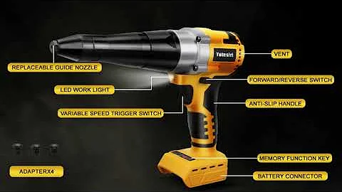 Yutesiri Cordless Rivet Gun Compatible with Dewalt 20V Max Battery