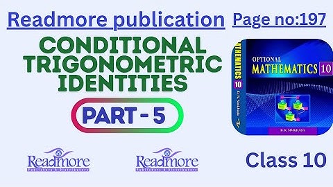 Conditional trigonometric identities||class10||readmore publication/@pranbimaths 
