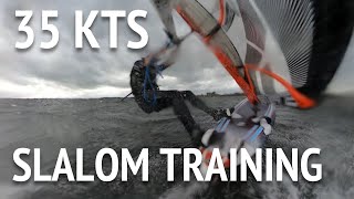 Slalom training in 35 KTS