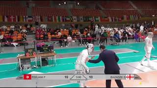 24/25 ბულგარეთი, მსოფლიო თასი, ხმალი T8 BAZADZE 15 - 14 FERJANI #sports #fencing