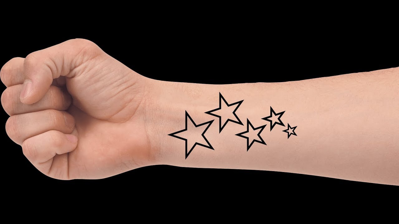 Star Hand Tattoo Designs : Women Hand With 3 Star Tattoos 3 Star