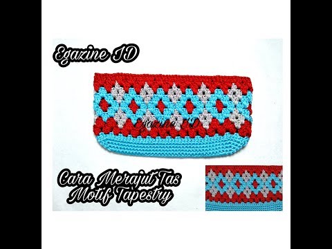 CROCHET : Tas Rajut Motif Strawberry || Crochet Bag Tutorial. 