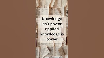 Knowledge isn’t power, applied knowledge is power #motivationalvideo #motivationalquotes