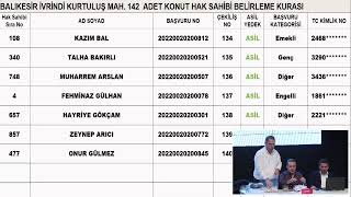 BALIKESİR 250 BİN SOSYAL KONUT KURASI