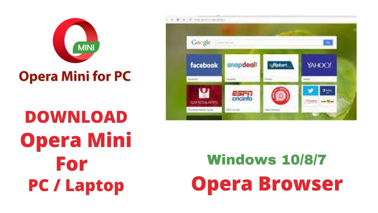 Opera Browser How To Download And Install Opera Mini Browser For Pc Windows 10 8 7 Youtube