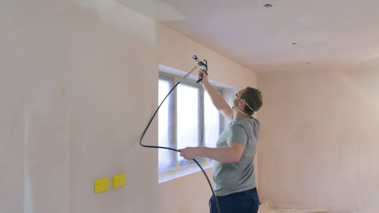How To Spray Paint Walls And Ceilings Different Colours With An Airless 