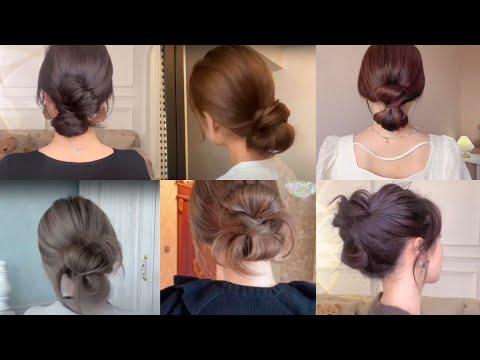 [HOW TO] LOW BUN HAIRSTYLES🤍EASY Updo Hairstyles Tutorials Korean Style for Girls
