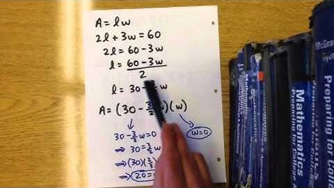 Quadratic word problem: area of rectangle (2L + 3w)