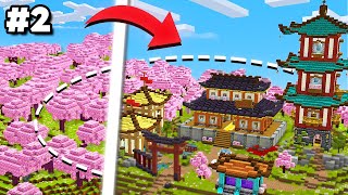 I Transformed the Cherry Blossom Biome into a Village in Survival Minecraft 1.20