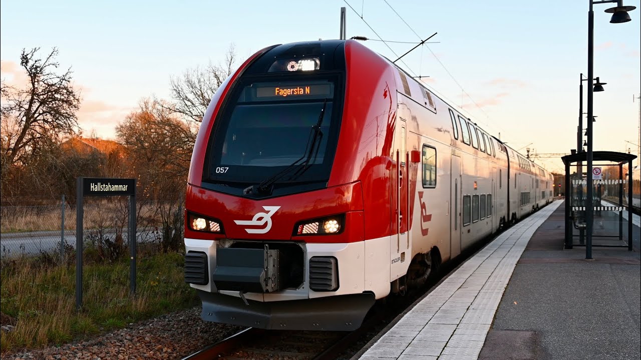 Trains at Hallstahammar station [Windy after the storm Jakob]