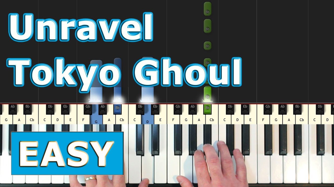 Tokyo Ghoul Unravel Easy Piano Tutorial Sheet Music Synthesia Youtube - unravel roblox id full