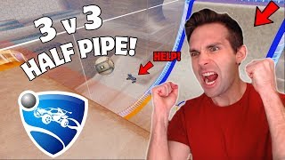 *NEW* ROCKET LEAGUE HALF PIPE 3v3 CHALLENGE!