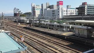 ◆4両編成　221系　快速　JR難波行き　関西本線　王寺駅　「一人ひとりの思いを、届けたい　JR西日本」◆