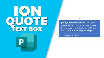 How to insert a Ion quote text box in Publisher