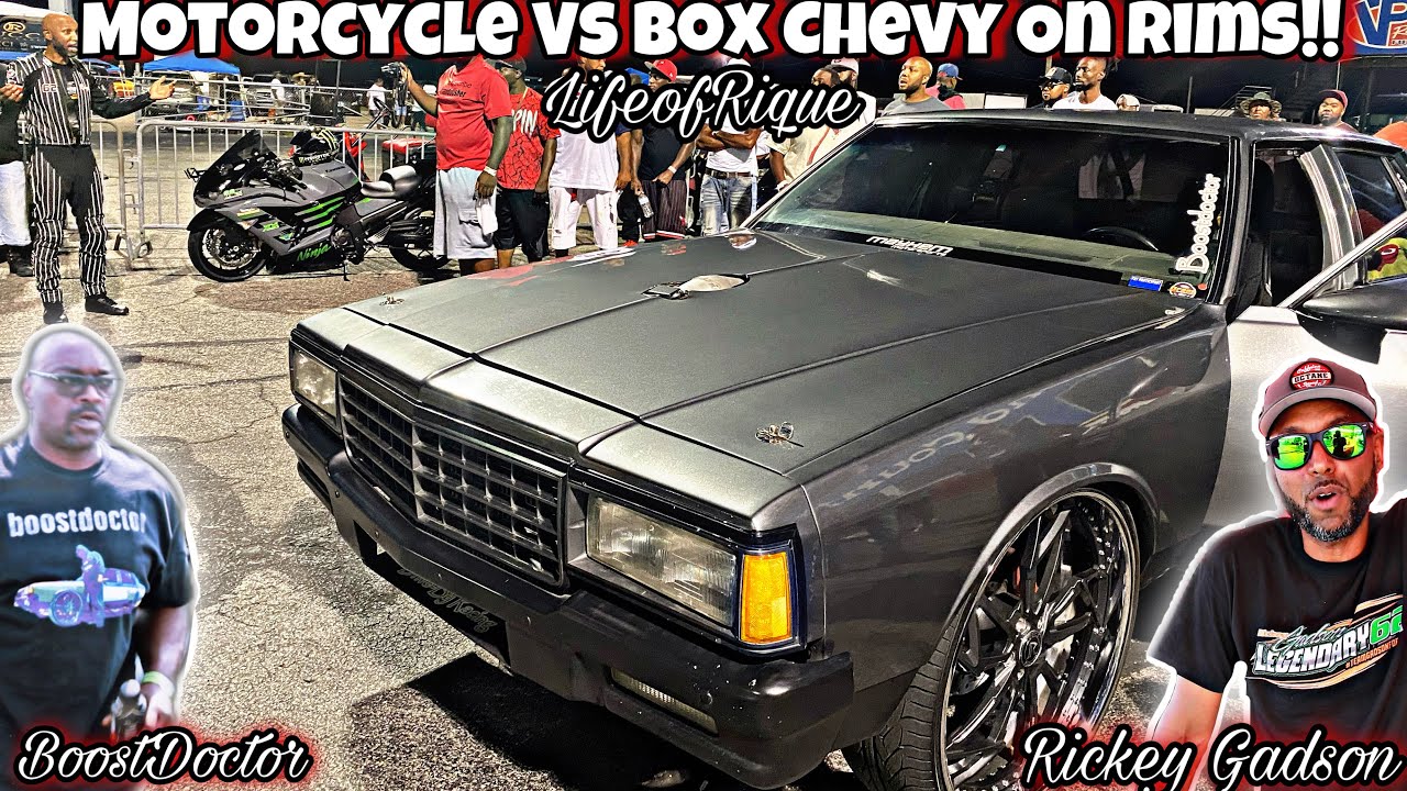 Epic Race!! Boostdoctor Box Chevy Vs Rickey Gadson | Motorcycle Vs Big Rims Grudge!