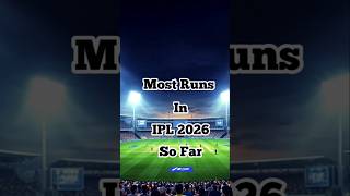 Most Runs in IPL 2026 So Far #cricket #shorts #ipl #ipl2026