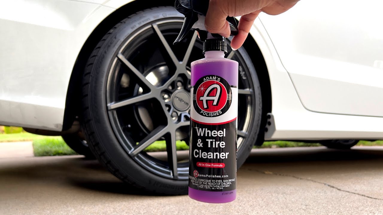 Adam's Polishes Wheel & Tire Cleaner 16oz - Professional All in One Tire & Wheel Cleaner Use w/Wheel Brush & Tire Brush | Car Wash Wheel Cleaning