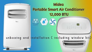 MIDEA Portable Smart Air Conditioner 12000BTU unboxing and installation