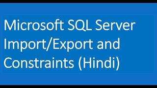 Module 2 - Microsoft SQL Server Constraints