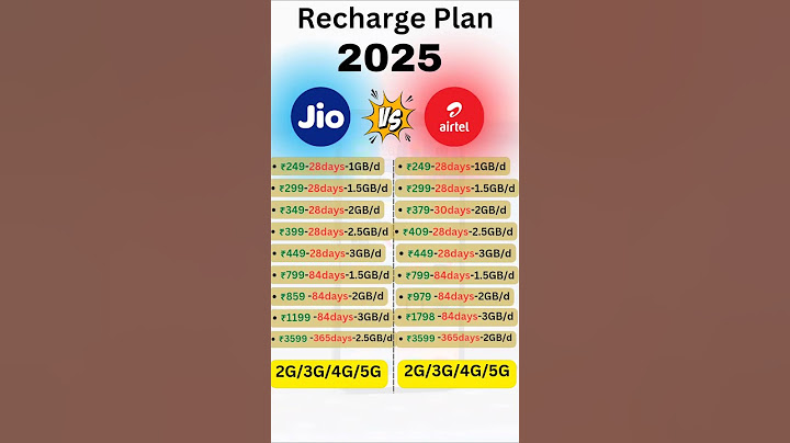 Jio vs Airtel Recharge Plan 2025 #jio #airtel #shorts