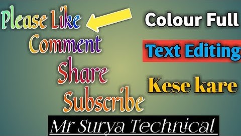 Kinemaster Text Editing Color Effects | Text Color Changing Animation | Mr Surya Technical