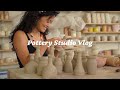 My day as a pottery studio owner  relaxing small business vlog