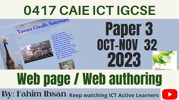 IGCSE ICT 0417 || P22 || 2023 || OCT - NOV || Web page