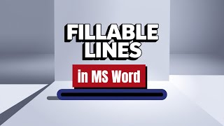 How To Draw a Fillable Line in MS Word | Insert Line in Front of Text in Microsoft Word