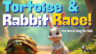 Tortoise and Rabbit Race Song | Slow and Steady Wins the Race | Fun Moral Song for Kids