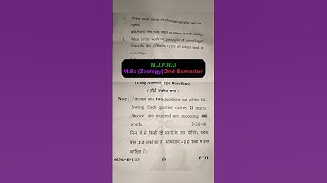MSc Zoology Paper III Quantitative Biology & Bio-Instrumentation MJPRU | Ultimate Solved Last Year